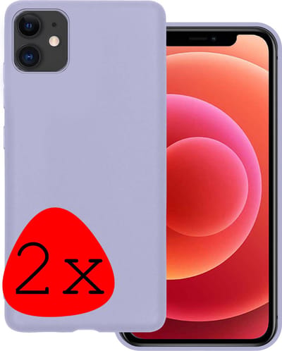 Hoesje 2 Stuks - Geschikt voor Apple iPhone 11 - Sterk & Shockproof - Case Siliconen - Back Cover - Telefoon Hoes - Lila