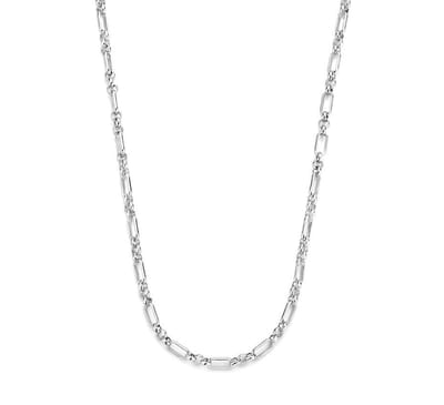 YO&NO - Ketting - Zilver - Anker - 3,0mm - 45cm - Sieraden vrouw - Gerhodineerd - Zilver 925