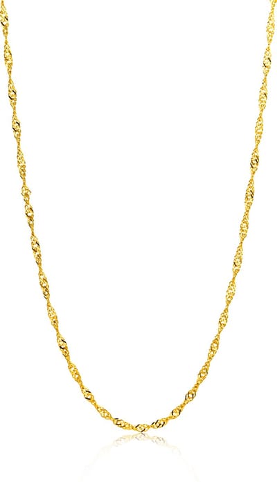 Miore Pure Collier Ketting Dames - 14 Karaat Goud - Met Diamanten - Zonder Hanger - 45 cm