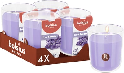 Bolsius - True Scents - 4 Geurkaarsen - Lavendel - Paars - Voordeelverpakking - Geur Kaars