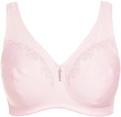 Ulla Popken - Dames - Ontlastingsbeha zonder beugel strasshanger - Roze - Maat 125D