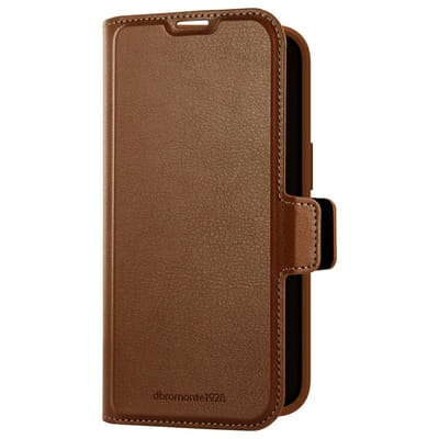 dbramante1928 Oslo Pro Bookcase geschikt voor Apple iPhone 17e / 16e - Dark Tan