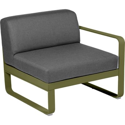 Fermob BELLEVIE Fauteuil Module rechts - D3 Pesto - A3 grafietgrijs