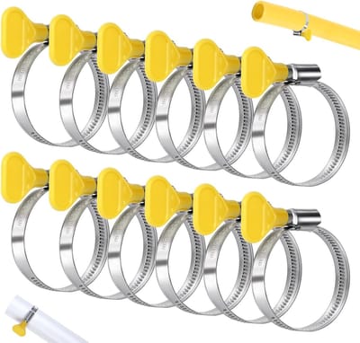 Set van 12 Verstelbare Slangklemmen 32-50 mm, RVS Slangclips voor Zwembad, Wasmachine en Tuingebruik