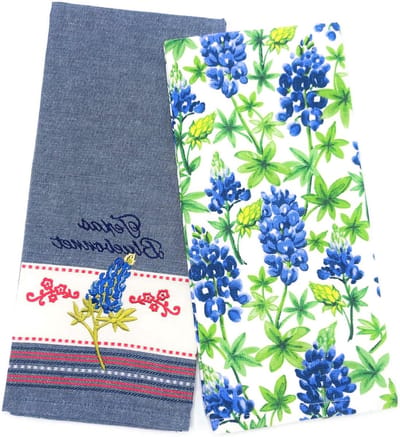 Keukendoeken Set - Theedoeken Vaatdoeken - Koken Bakken Schoonmaken - Dubbelzijdig Ontwerp - 2 stuks - Blauw Rood Wit