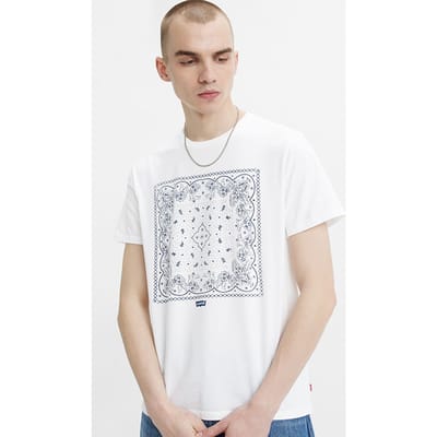 Levi's Graphic Printed T-shirt White Maat: S | T-shirts met Print Outlet | Heren | Wit