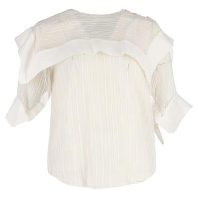 Chloé Overlay gestreepte blouse van witte zijde