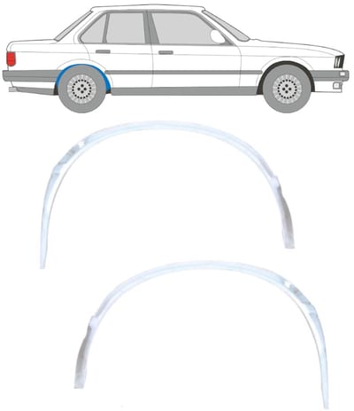 Reparatiepaneel achterste wielkast voor BMW 3 E30 1982-1994 / Links + Rechts