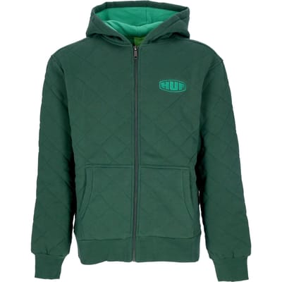 Workman gewatteerde herenhoodie met volledige ritssluiting, bosgroen