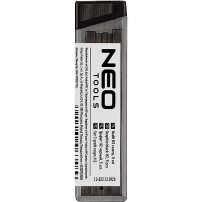 Grupa Topex NEO - Grafiet H2 - Vulpotloden - 5 Stuks - Zwart