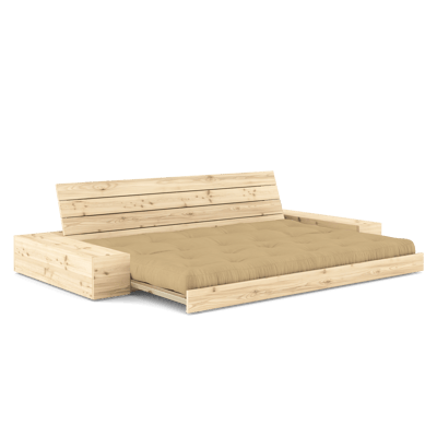 Karup Basis slaapbank inclusief zijboxen - 758 Wheat Beige - 101ClearLacquered