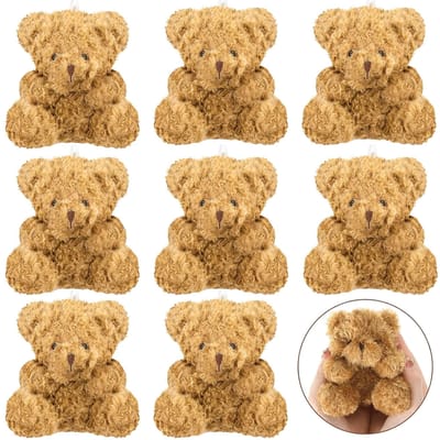 10-30 Stuks Mini Pluche Beren Kleine Beer Knuffeldier Speelgoed Kleine Pluizige Beer Zachte Beer Knuffelpop voor Verjaardagscadeaus Feestbedankjes 10 PCS lichtbruine kleur