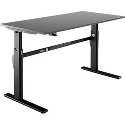 Schäfer Shop  Select Bureau, elektrisch in hoogte verstelbaar, rechthoekig, C-poot, grafiet/zwart, B 1600 mm