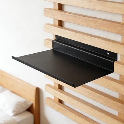 Geluiddempende Wandplank, 25 x 10 cm, Metalen Planken voor Akoestische Behandeling, Zwart, Ideaal voor Thuis en Kantoor