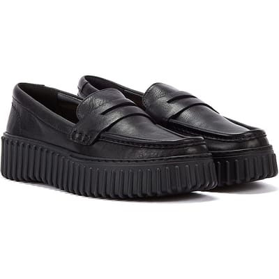 Clarks Torhill Penny Leather Damesschoenen Zwart Comfort Schoenen