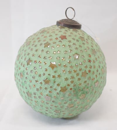 ZoeZo Design - kerstbal - kersthanger - zware kerstbal - grote kerstbal - aardewerk - glas - metaal - groen - koper