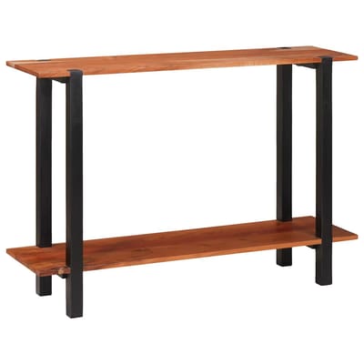 vidaXL - Wandtafel - met - plank - met - opslag - Bruin - en - Zwart - 110 - x - 30 - x - 75 - cm