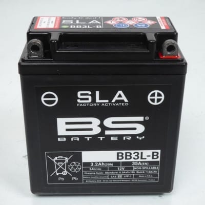 sla bs accu voor motor yamaha 125 dt r 1988 tot 2002 yb3l-b / 12v 3ah nieuw