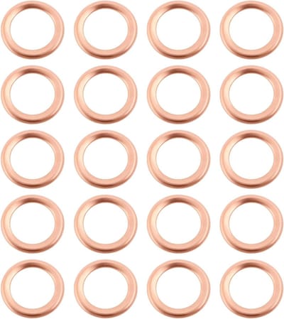 20 Stuks Olie Afvoerplug Dichtingen 12x18x2mm - Vul- en Afsluitringen, Holle Washers en Koperafdichtingen voor Wasmachine en Automatische Afvoerplug Vervangingen