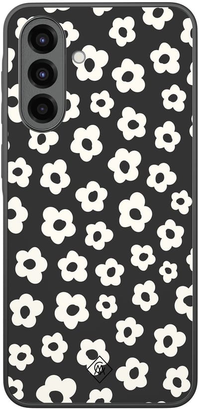 Casimoda® hoesje - Geschikt voor Samsung Galaxy A36 - Retro Bloempjes - Zwart TPU Backcover - Geen opdruk - Zwart