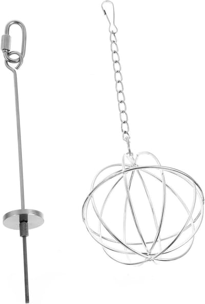 Papegaai Speelgoed Voeder - Vogelvoer Accessoire - Vogels Voeden - Roestvrij Staal - 9 cm - Zilver