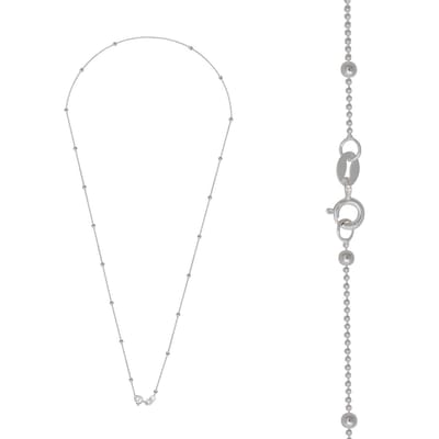 WeLoveSilver - zilveren ketting - diamond cut - bolletjes - 45 cm