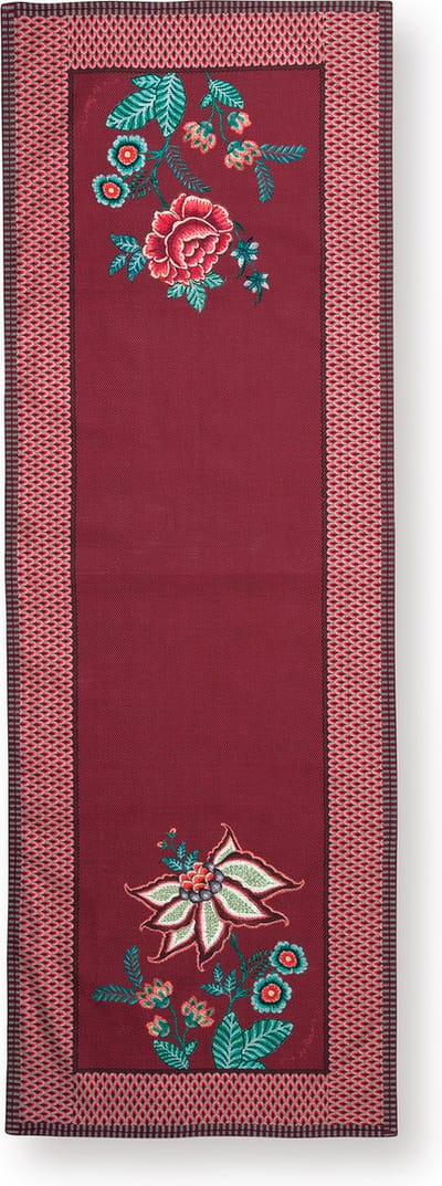 Pip Studio - Flower Festival - Tafelloper - Donkerroze - Katoen - 50x150cm