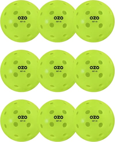 Set van 9 Pickleball Ballen voor Buiten 40 Gaten - Rotatievorm