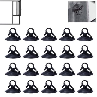 20 stuks - Zuignappen voor ramen - Zuignappen voor auto's - Zuignappen voor aquariumverwarming - Zuignappads voor glas - Diameter 4,5 cm - Zwart - Geschikt voor autoglas, autoruiten, aquaria