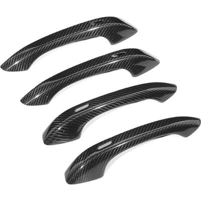 4 stuks Deurklink Cover Trim Koolstofvezel Geschikt voor Cayenne 2018‑2019 black