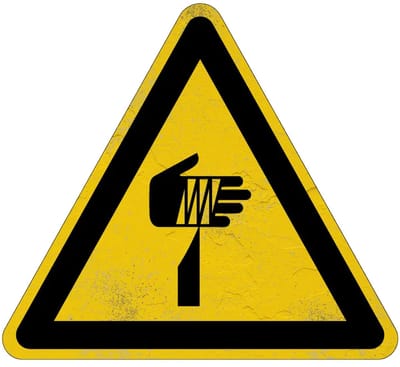 Scherpe punten waarschuwingsbord - W022 | Sign Again materiaal | 15 cm