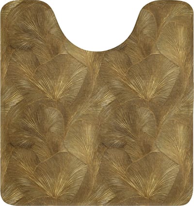 WC mat met uitsparing 55x60 cm - Antislip - Organisch - Lijnen - Goud - Toiletmat met uitsnijding - Vloermat - Douchemat - Toilet tapijt - Toiletmatten