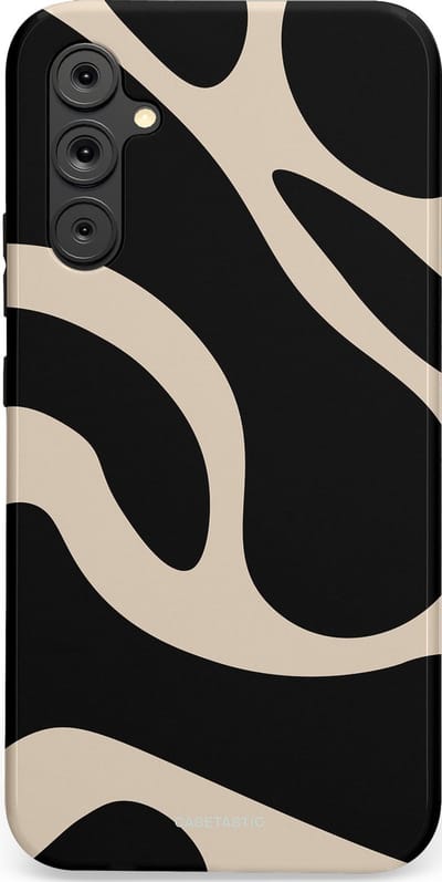 Casetastic hoesje geschikt voor Samsung Galaxy A34 (2023) 5G - Dubbellaagse bescherming - Zwart Zand Organische Golven - Fashion Case - Zwart Zand