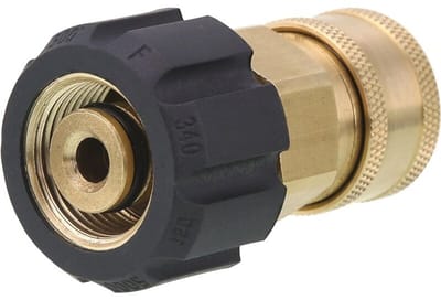 Snelkoppeling geschikt voor hogedrukspuiten en -slangen, 3/8" M22 metrische draaibare aansluiting (14 mm), 5000 PSI
