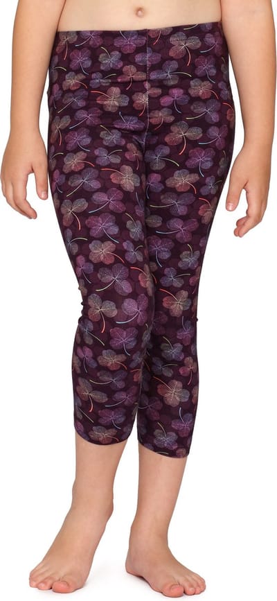 Merry Style Meisjes Leggings - Vrijetijdsbroek - Capri - Katoen - MS-MS10-405-LE - Paars/Klaver - 110