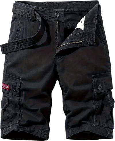 Livano Korte Broek Heren - Cargobroek - Spijkerbroek - met Zakken - Volwassenen - Jongens - Shorts - Zwart - Maat XS
