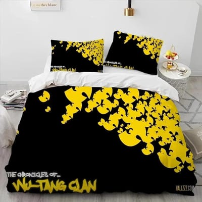 Housse de couette et ensemble de literie Wu T-TANG Clans pour groupe de musique Hip Hop, Housse de couette, Ensemble de lit, Housse de couette, Taie d'oreiller, Ensemble de literie taille king/queen EU Twin 135x200cm