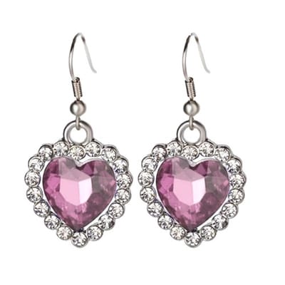 Fako Bijoux® - Oorbellen - Hanger - Hart - Titanic - Roze