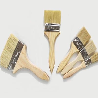 5 Stuks Platte Schilderskwasten Set met Houten Handvat voor Lak en Verf