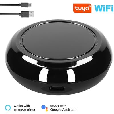 Tuya WiFi IR télécommande universelle avec capteur de température et d'humidité tout-en-un sans fil Without Sensor noir