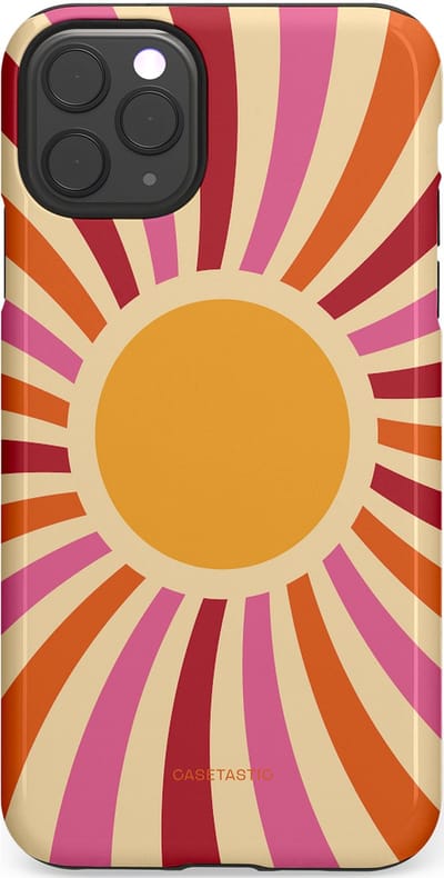 Casetastic Hoesje Geschikt voor Apple iPhone 11 Pro Max - Stijlvolle Beschermende Duo-layer Case - Retro licht