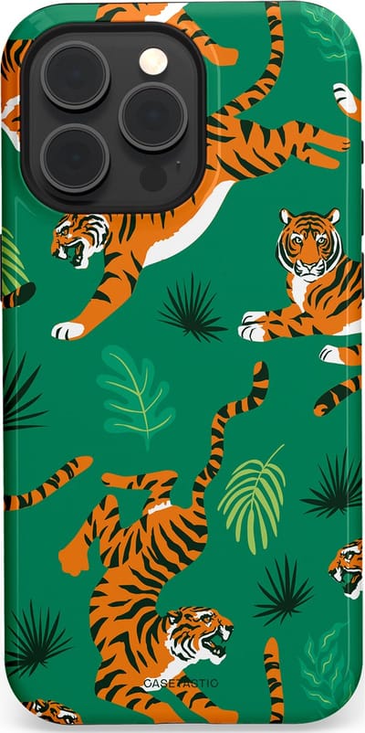 Casetastic Hoesje Geschikt voor Apple iPhone 15 Pro Max Magsafe - Stijlvolle Beschermende Duo-layer Case - Oerwoudkracht