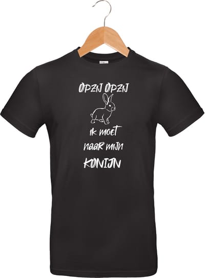 mijncadeautje - T-shirt unisex - zwart - opzij opzij ik moet naar mijn - Konijn - maat S