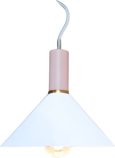 Hanglamp Modern Wit met roze bovenstuk 25 cm golvend - Scaldare Palermo