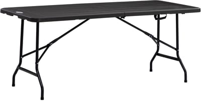 Outsunny Gartentisch Stahl, HDPE Dunkelgrau