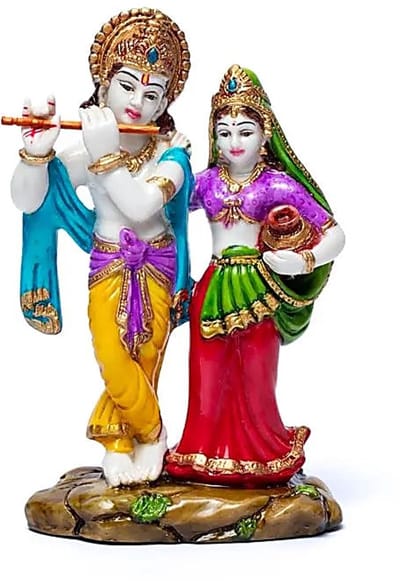 Krishna en Radha beeld – Meerkleurig Polyresin – 15 cm