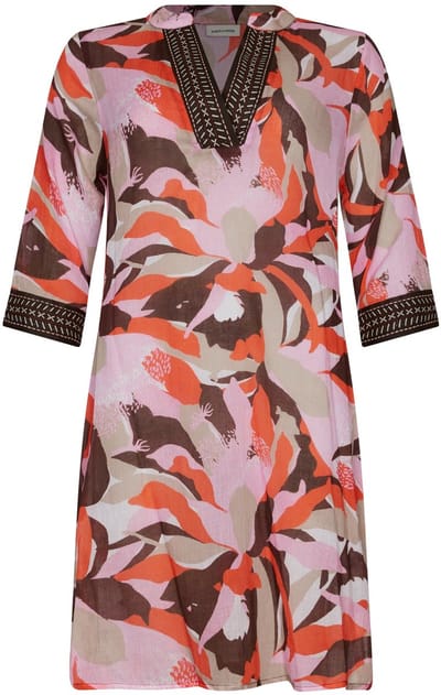 Pastunette - Jurk / Cover-up - Coastal Coral - Katoen Voile - Roze/Beige/Multi - Maat 38