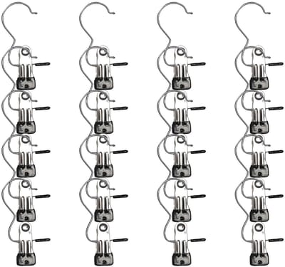 EXCITAT Wasknijpers - Washaken - Antislip kledinghangerclips - 360° draaibare laarzenclips - Laarzenhangers - Metalen clips - Wasknijpers van roestvrij staal - voor broeken, schoenen, handdoeken - Zwart - 20 stuks