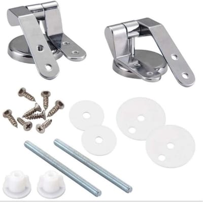 Toiletzitting Bevestiging - Scharnier Set - Toilet Reparatie - Roestvrij Staal - 4x3.5x3cm - Zilver