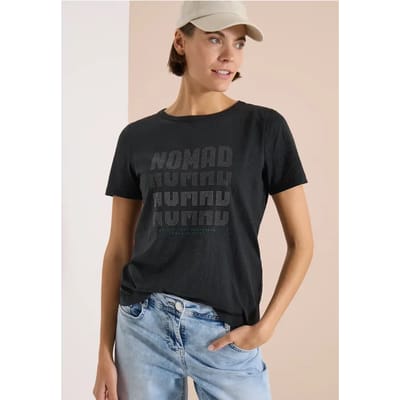 Shirt met korte mouwen in burnout-look